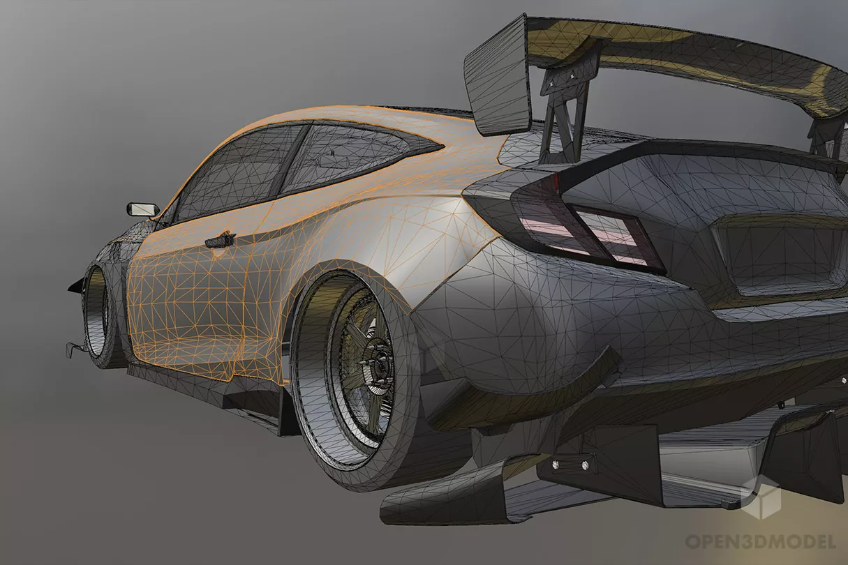 Car Honda Civic 2017 3d model 2