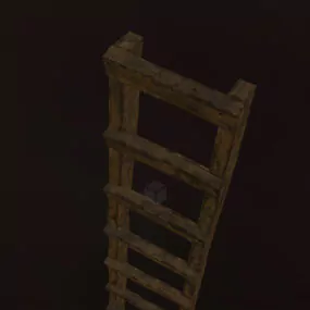 Wooden Ladder Stair 3d model