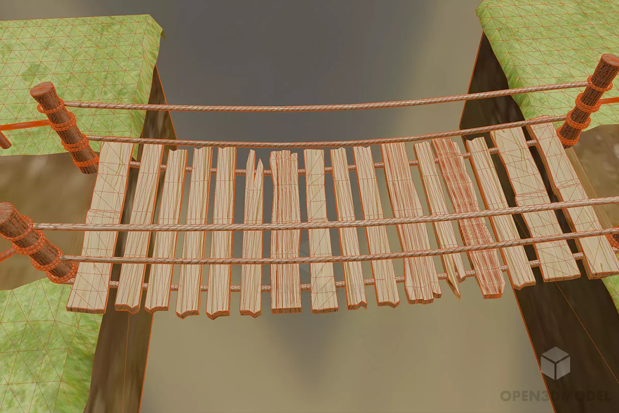 Garden Rope Bridge 3d model 2