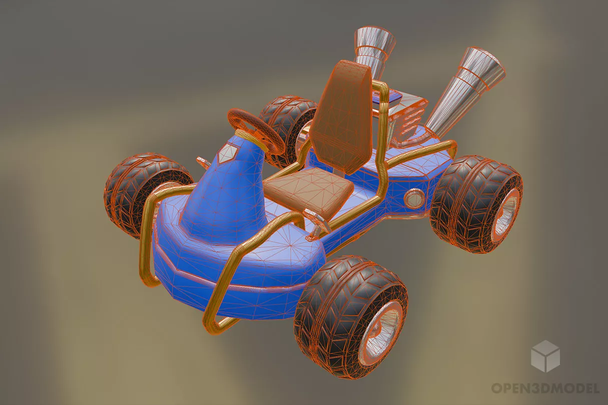 Kart Racing Motorsport Vehicle 3d model 2