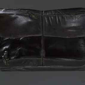 Old Leather Sofa, Damage Leather 3d model
