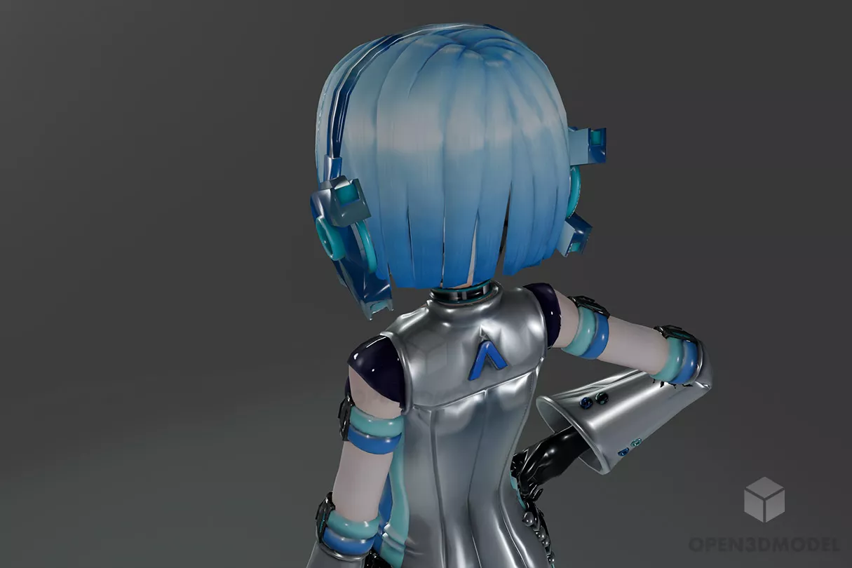 Cyborg Girl Warrior Character 3d model
