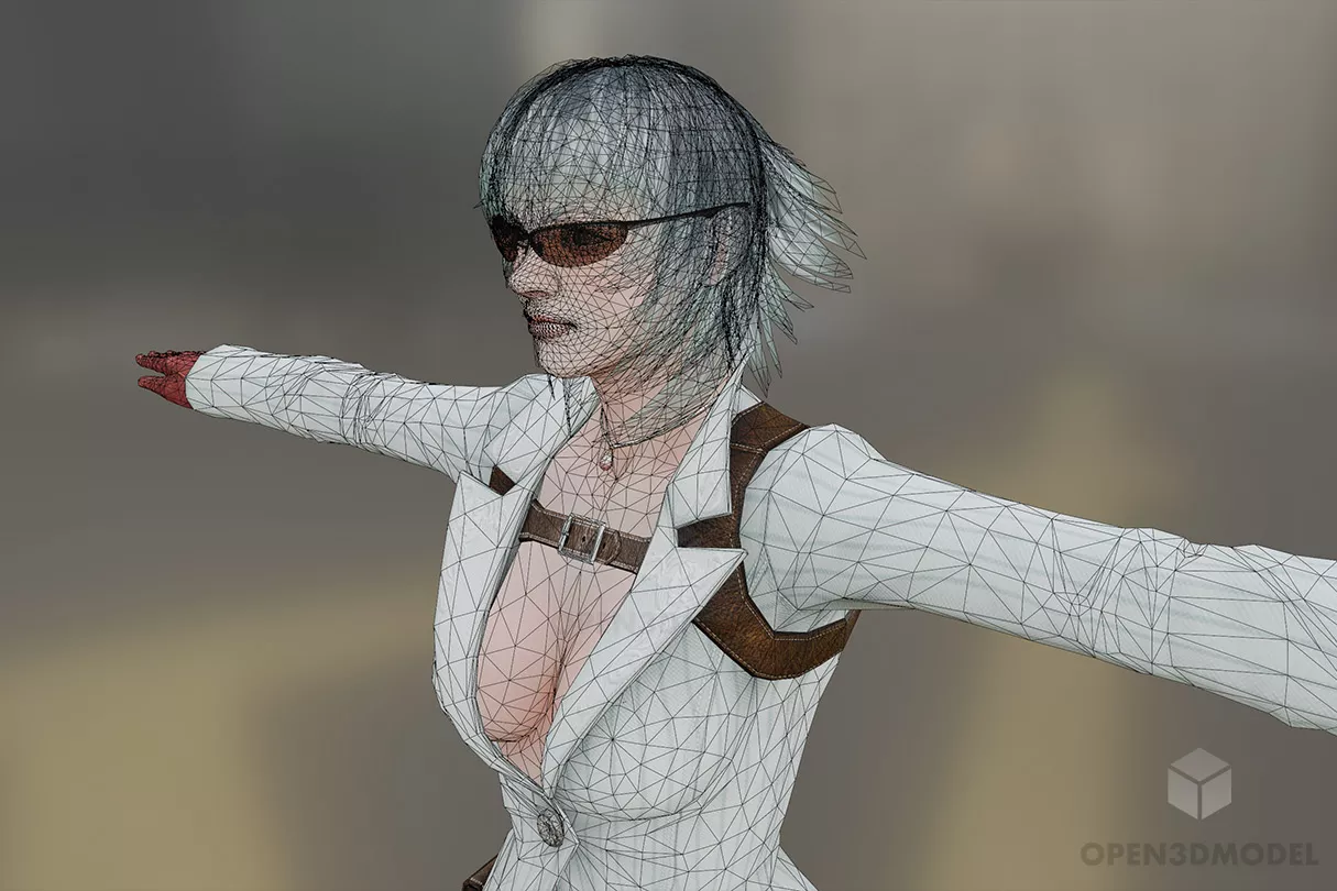 Beauty Fashion Lady Girl Character 3d model 2