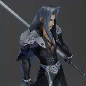 Anime Man With Two Sword 3d model