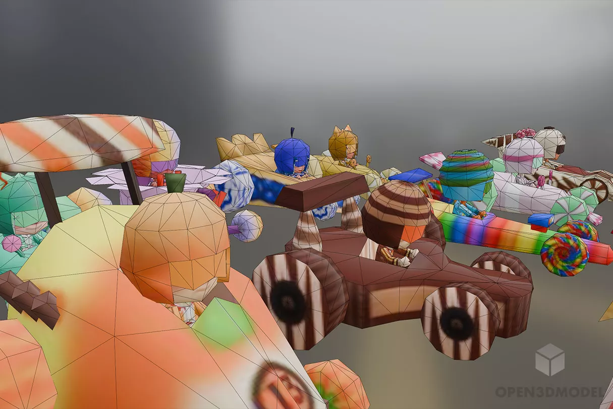 Cartoon Car Sugar Rush Vehicle 3d model 2