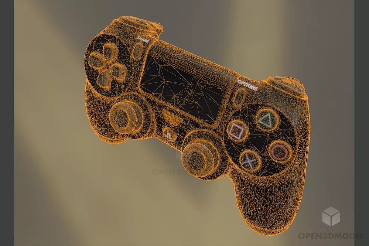 Sony Game Controller Black 3d model 2