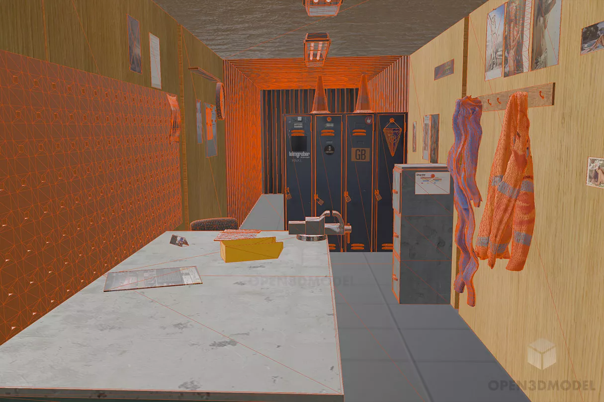 Container Office Interior 3d model 2