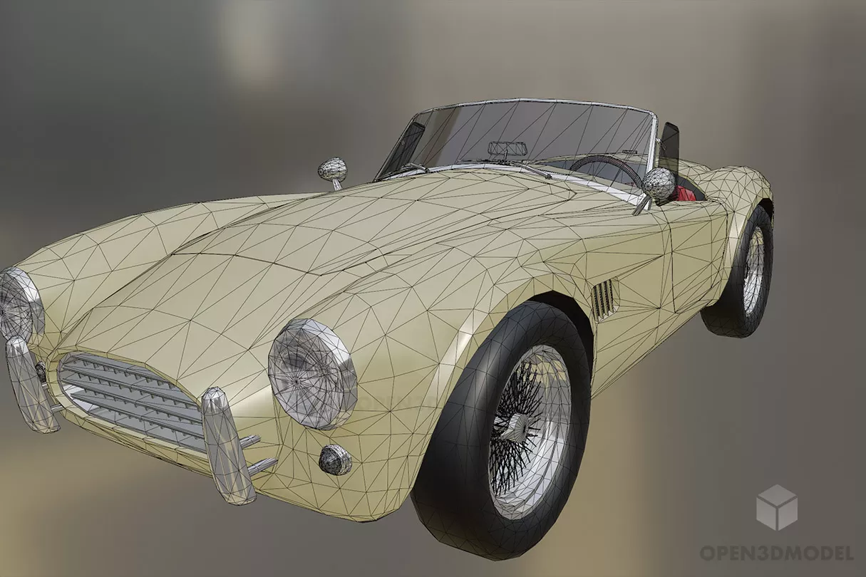 Convertible Car Cobra 289 Roadster 3d model 2