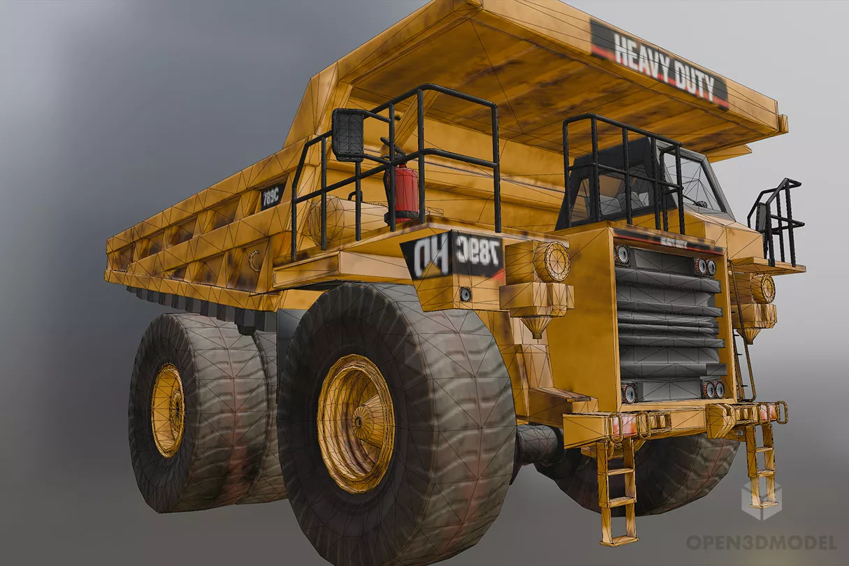 Heavy Truck Caterpillar 789c 3d model 2