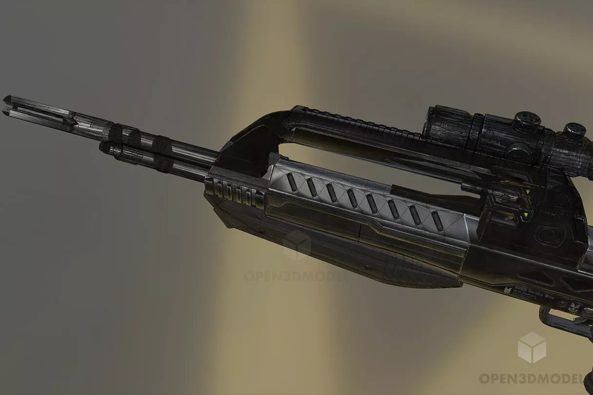 Halo Rifle Gun 3d model 2