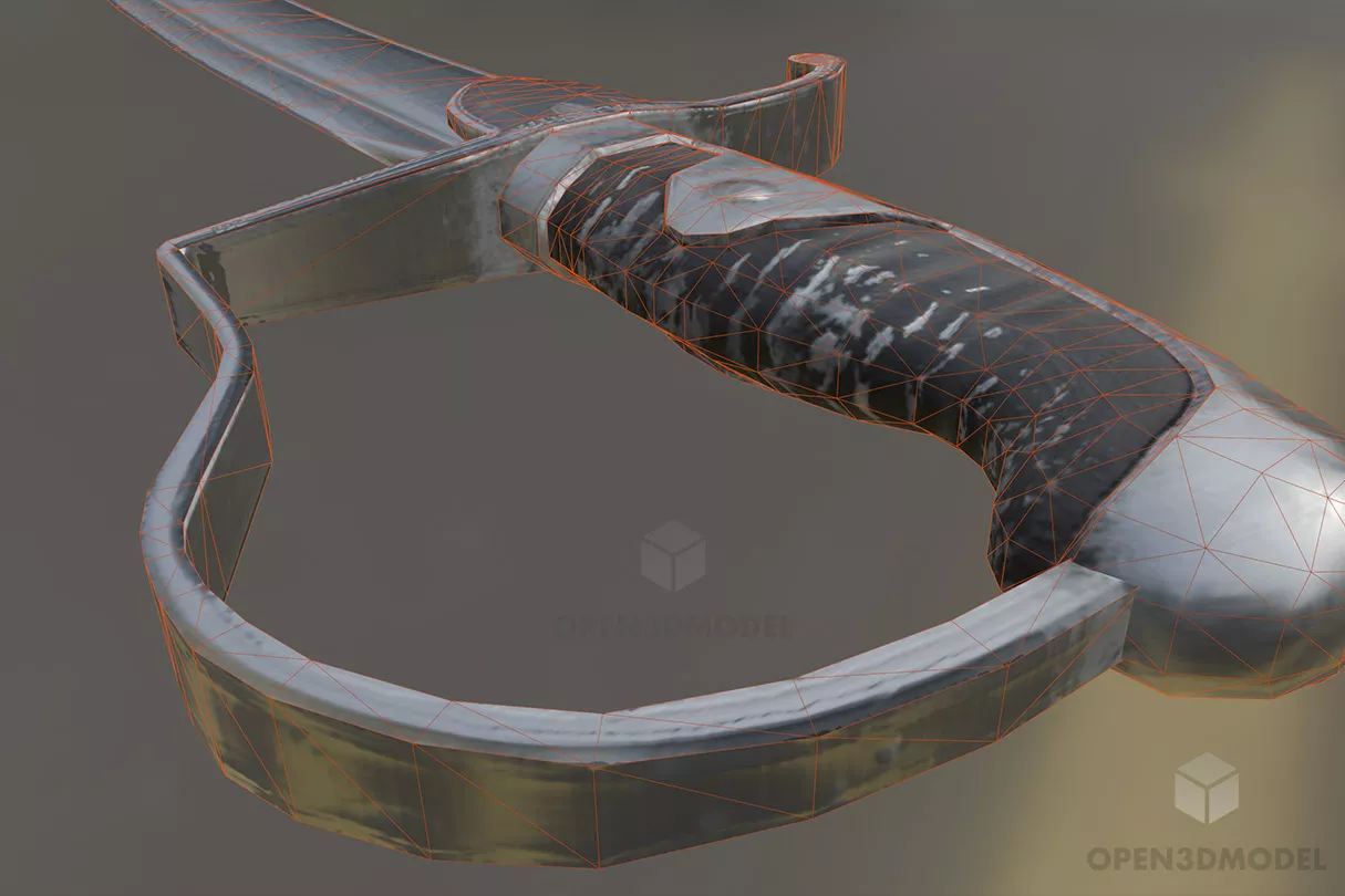 Medieval Sabre Sword 3d model 2