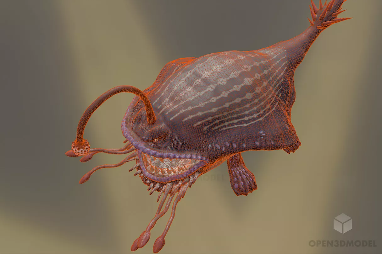 Monster Fish Animal Sea Hunter 3d model 2