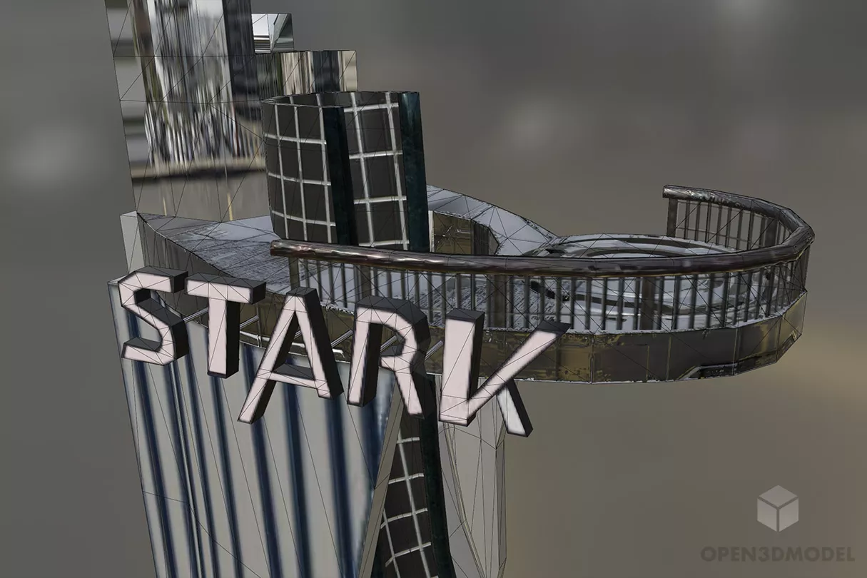 Tony Stark Tower Building 3d model 2