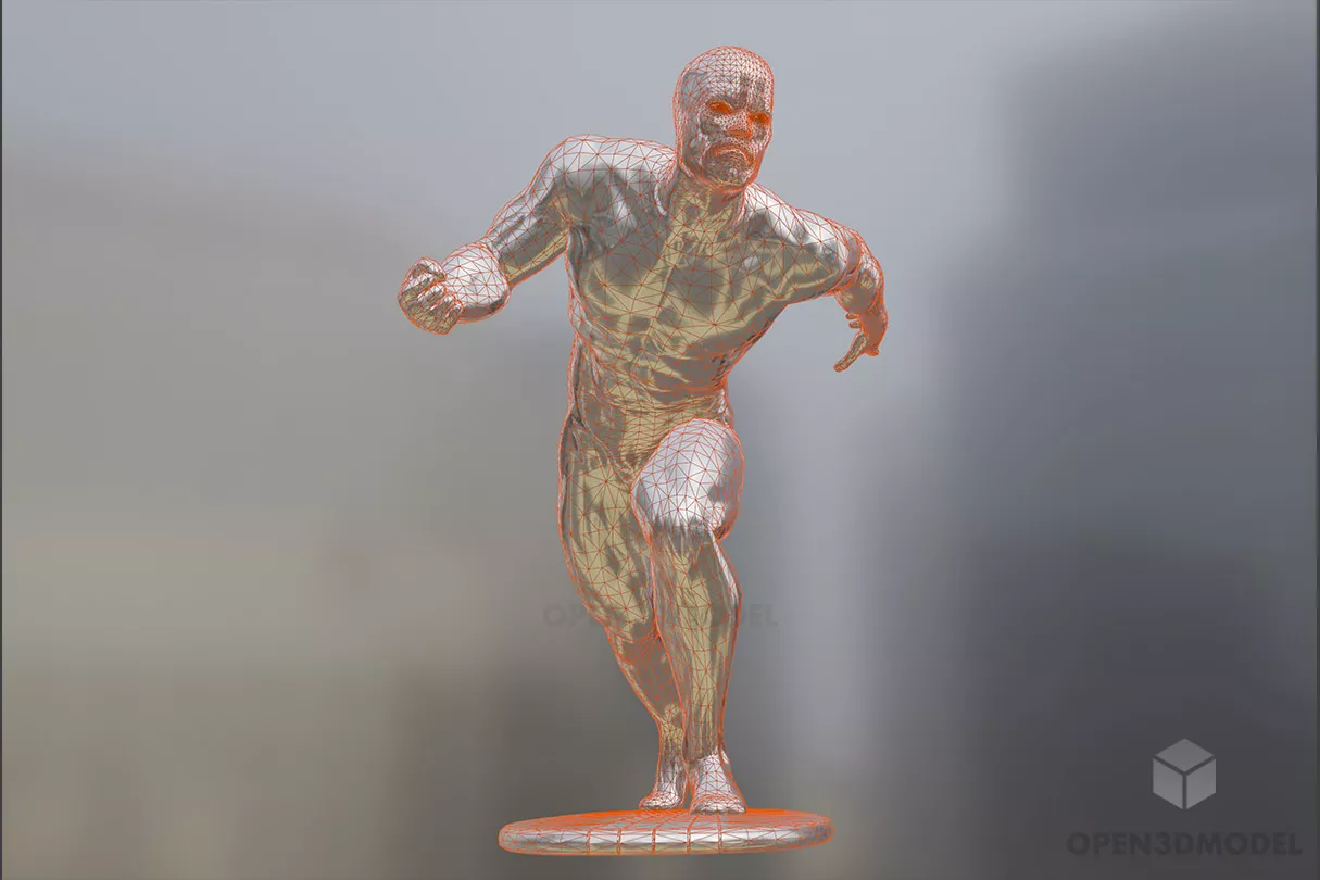 Surfer Man Silver Material 3d model 2