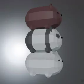 Three Bears Lowpoly Animal 3d model