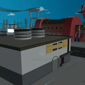 Red Factory Headquarter Building 3d model