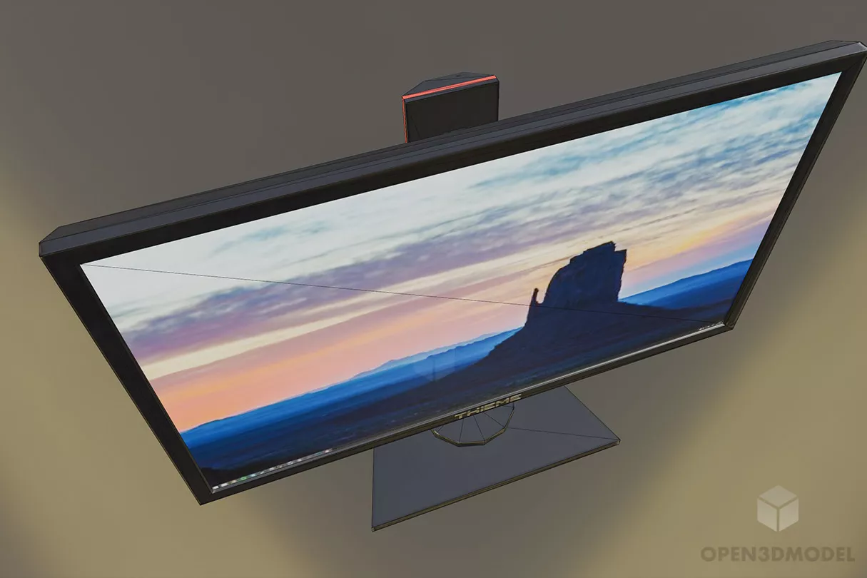 Computer Monitor 24inch 3d model 2