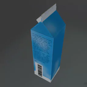 Blue Milk Box 1l 3d model