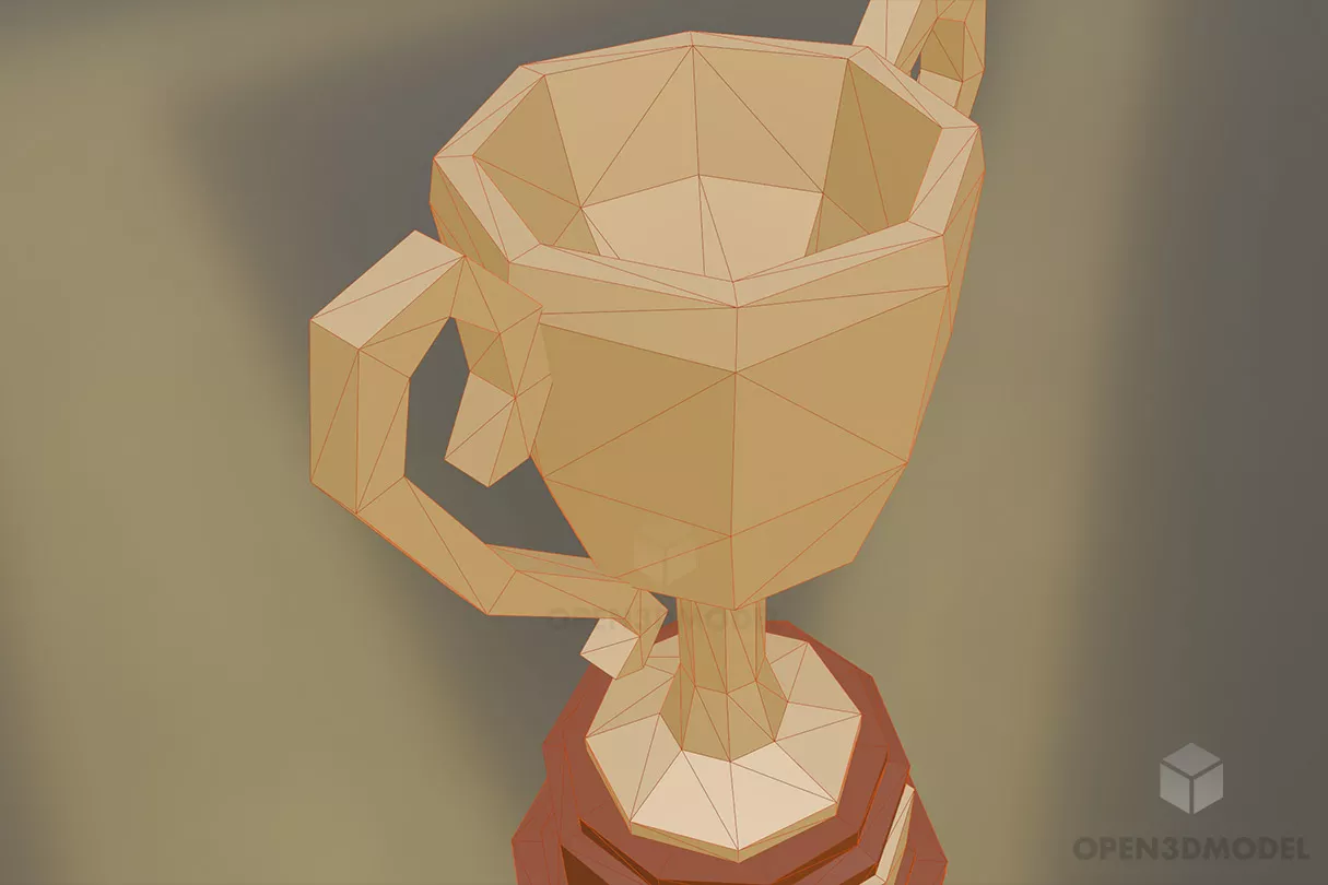 Gaming Golden Cup 3d model 2