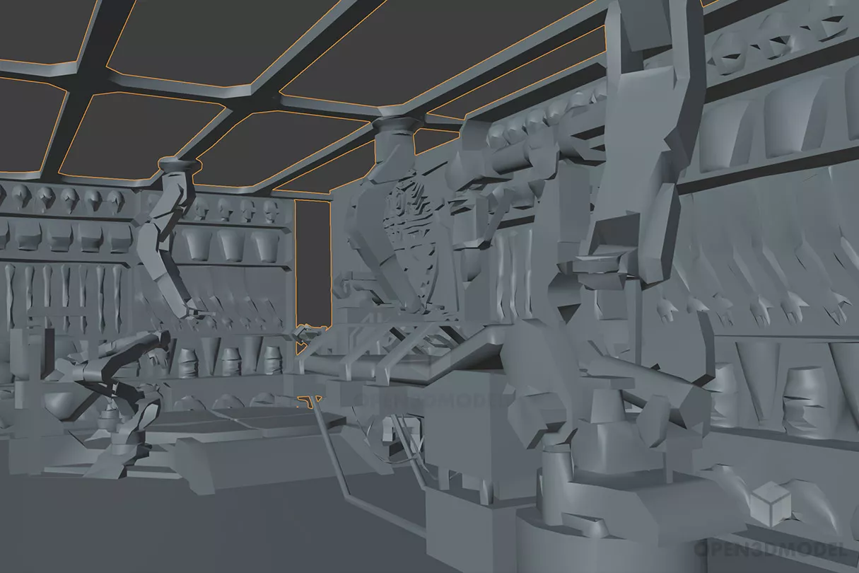 Simple Market Building 3d model