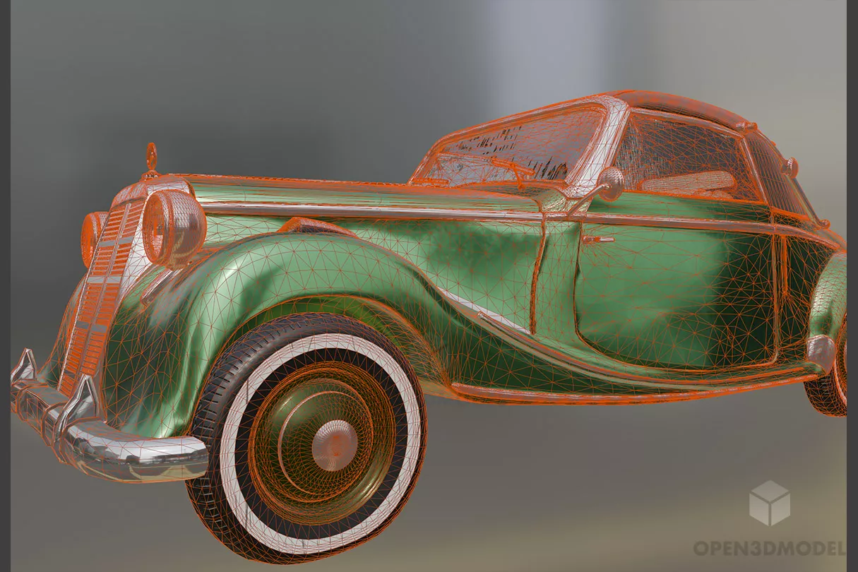 Vintage Mercedes Benz 1930s 3d model 2