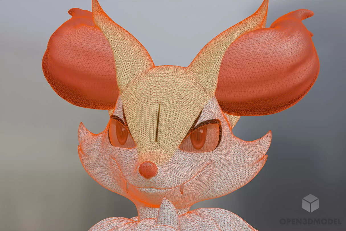 Female Fox Cartoon Animal 3d model 2