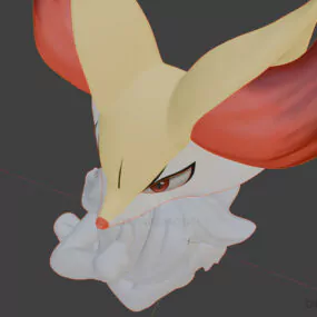 Female Fox Cartoon Animal 3d model