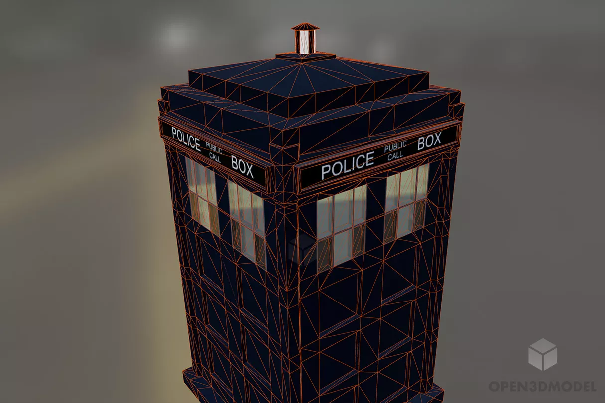 Police Tardis Booth Small Building 3d model 2