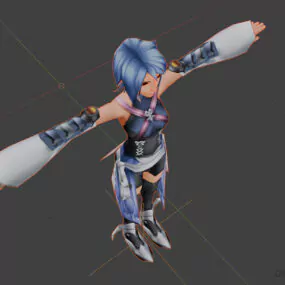 Aqua Girl Anime Character 3d model