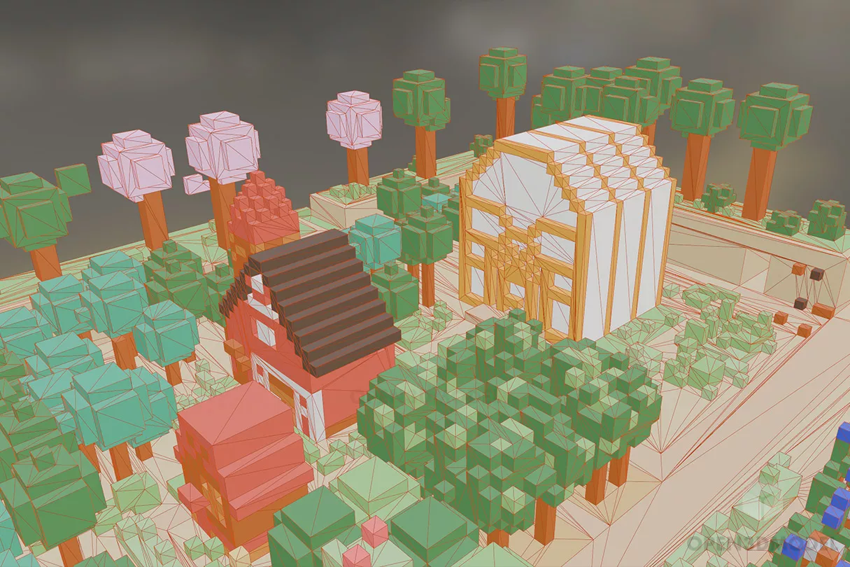 Lowpoly Farm Landscape 3d model 2