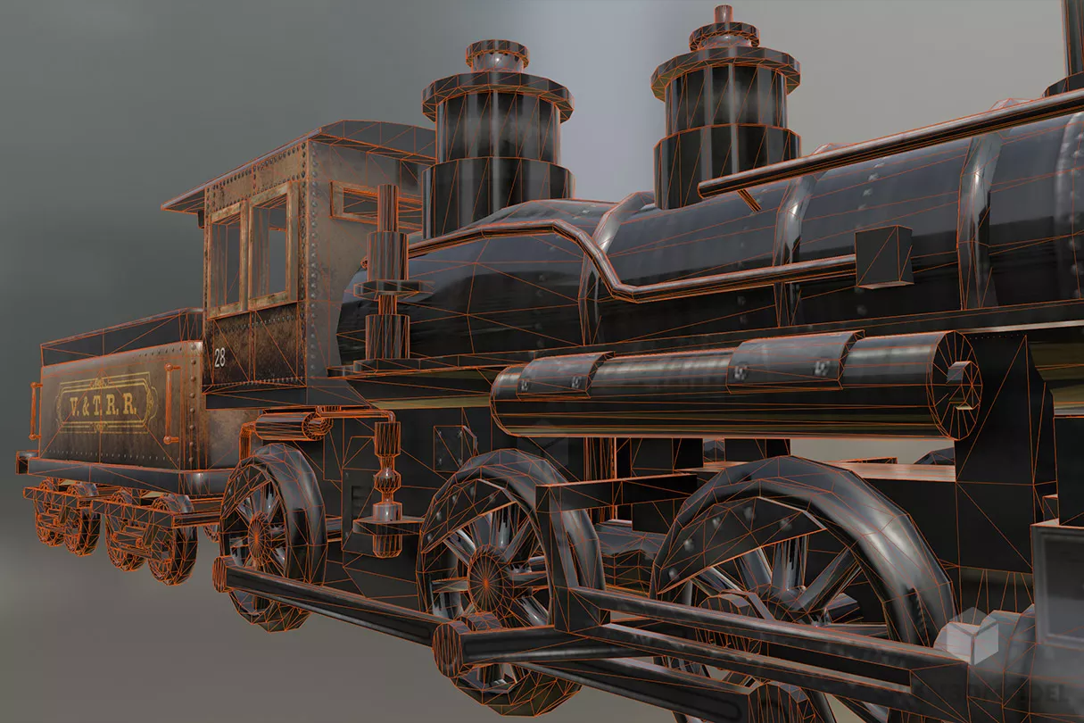 Iron Locomotive Vehicle 3d model 2
