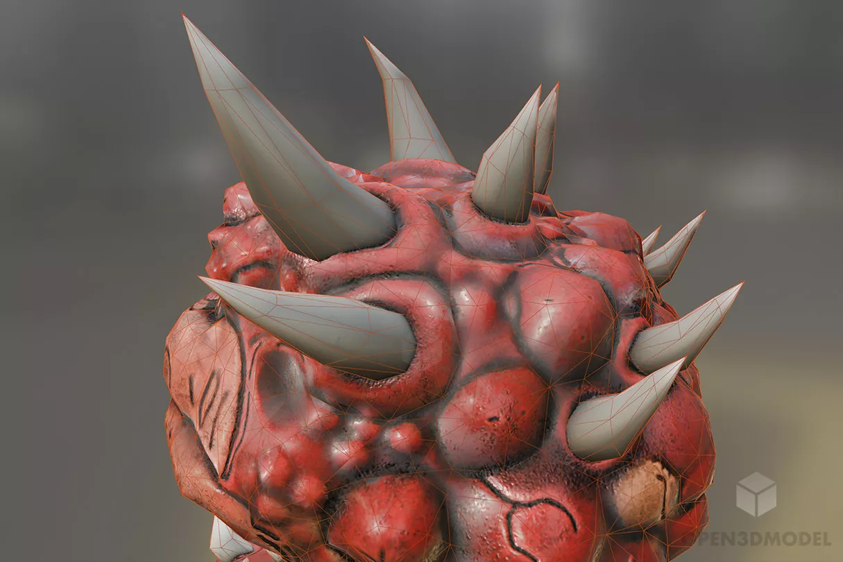Sphere Head Doom Monster Character 3d model 2