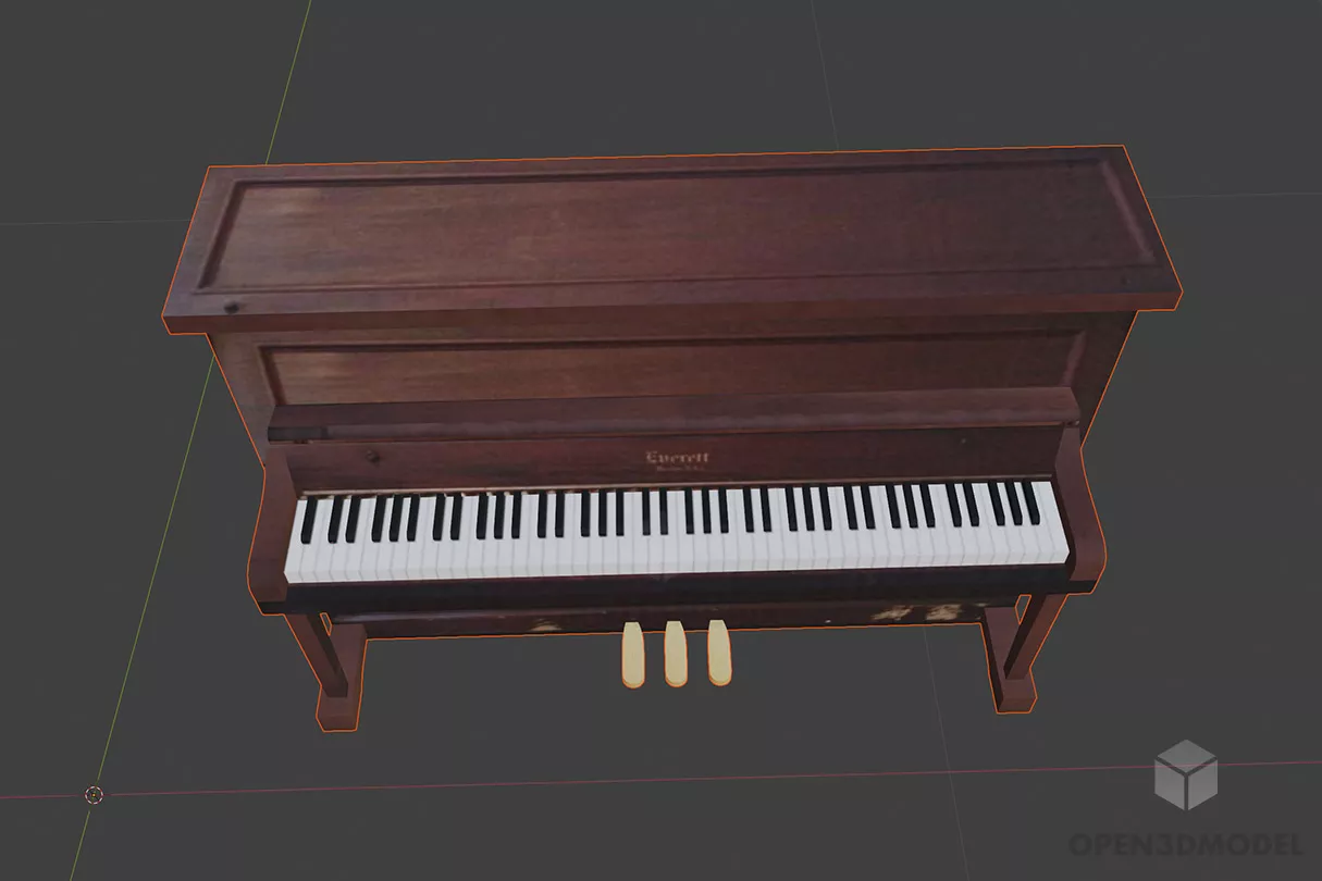 Wooden Piano 3d model Wooden Piano 3d model