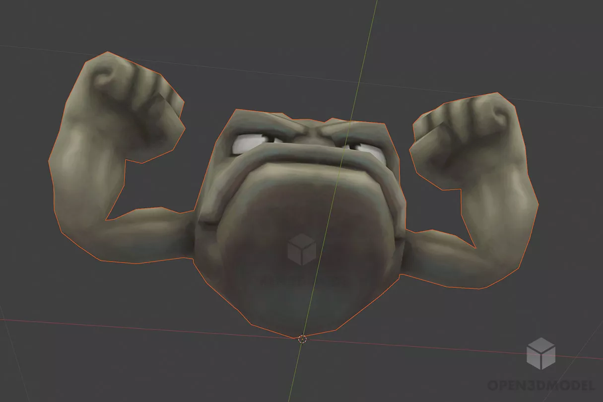 Cartoon Character, Two Arms With Head 3d model Cartoon Character, Two Arms With Head 3d model