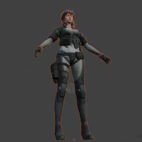 Motokii Warrior Girl Character 3d model