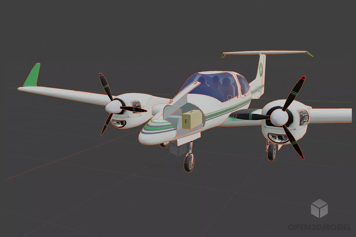 Passenger Boeing 727 Airplane 3d model