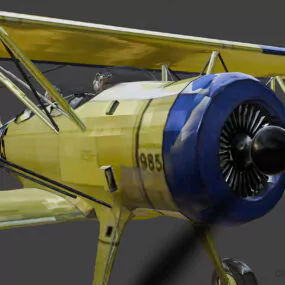 Vintage Ww2 Boeing Stearman 75 3d model