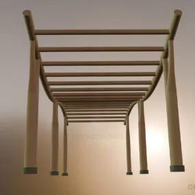 Steel Pergola Curved Shape 3d model