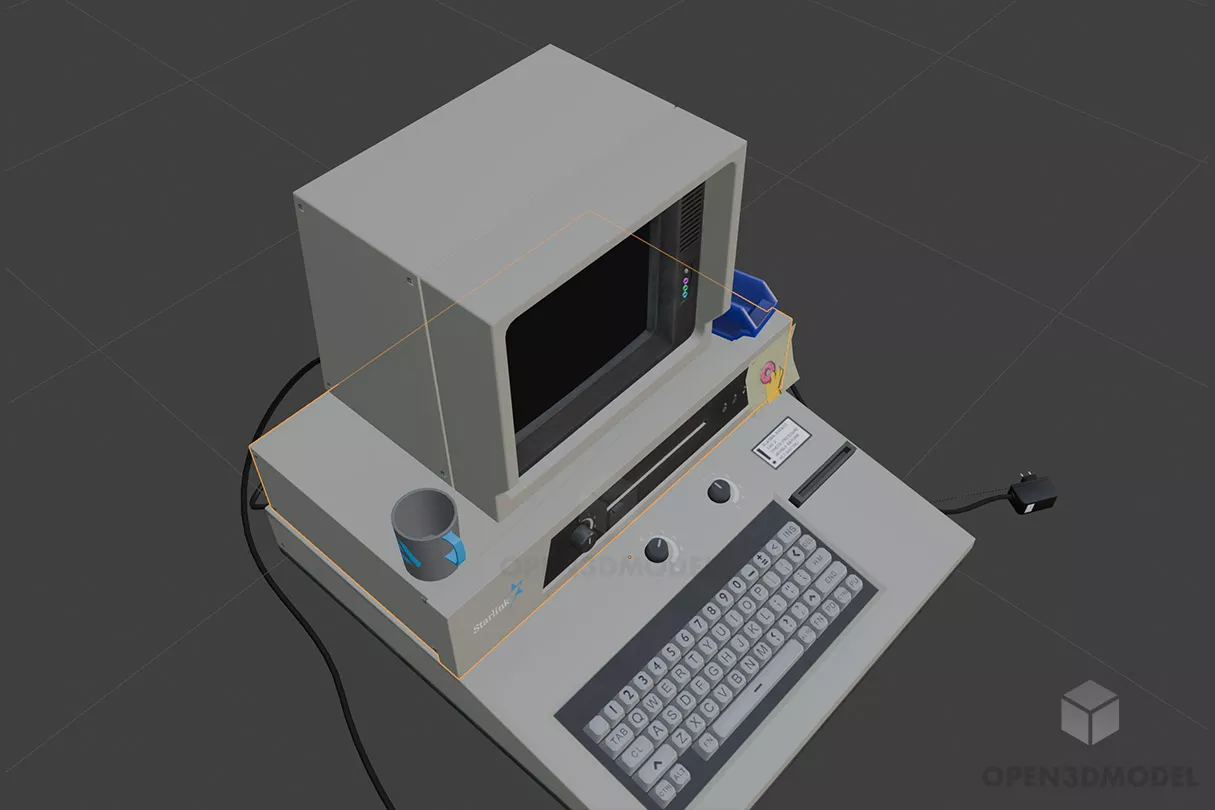 Vintage Computer Terminal Accessories 3d model Vintage Computer Terminal Accessories 3d model