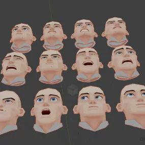 Man Head Expressions Character 3d model
