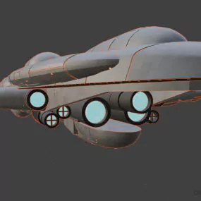 Star Wars Futuristic Steal Shuttle Spacecraft 3d model