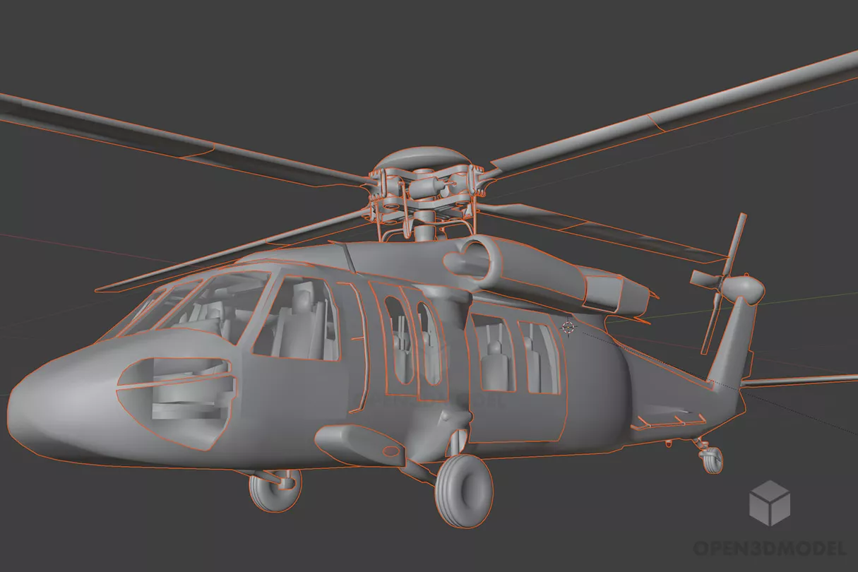 Military Helicopter Uh60 Black Hawk 3d model Military Helicopter Uh60 Black Hawk 3d model