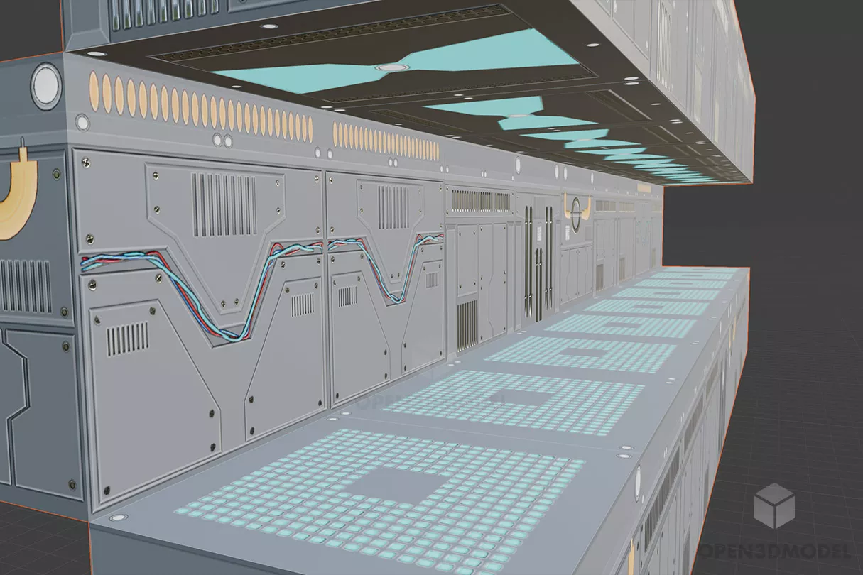 Scifi Corridor Cube Building 3d model Scifi Corridor Cube Building 3d model