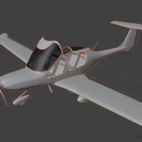 Light Airplane Diamond Da40 3d model