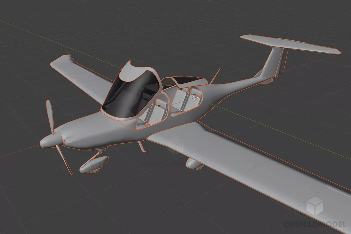 Light Airplane Diamond Da40 3d model Light Airplane Diamond Da40 3d model